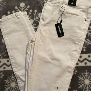 NEW EXPRESS mid-rise white jeans